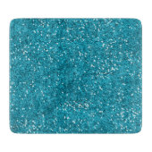 Stijlvol Turquoise Blue Glitter Snijplank (Voorkant)