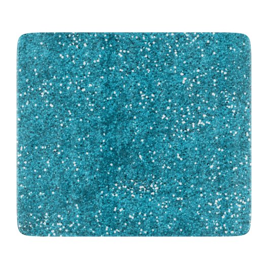 Stijlvol Turquoise Blue Glitter Snijplank (Voorkant)