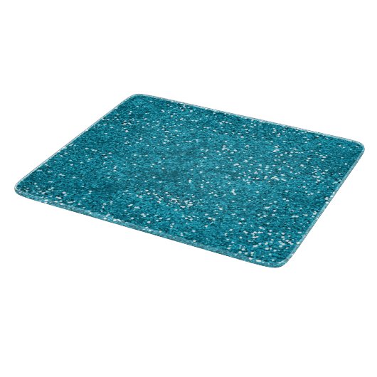 Stijlvol Turquoise Blue Glitter Snijplank (Hoek)