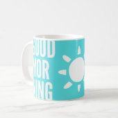 Stijlvol Turquoise Blue Good Morning Sun Tea Koffiemok (Voorkant links)