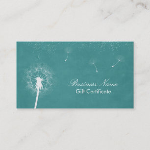 Stijlvol Turquoise Dandelion Cadeaucertificaat Kortingskaartje