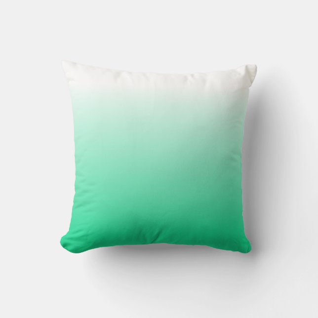 Stijlvol Turquoise Groen Wit Minimalistisch Kussen (Voorkant)