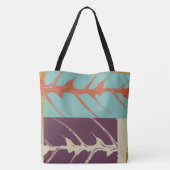 Stijlvol Turquoise Paars Oranje Leaf Tote Bag (Achterkant)