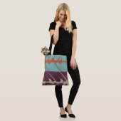 Stijlvol Turquoise Paars Oranje Leaf Tote Bag (Op model)