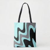 Stijlvol Turquoise Silver Black Tote Bag (Voorkant)