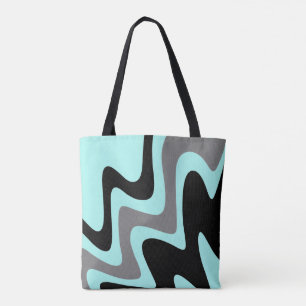 Stijlvol Turquoise Silver Black Tote Bag
