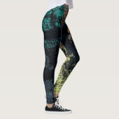 Stijlvol Turquoise Yellow Oranje Leaf Leggings (Rechts)