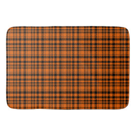 Stijlvol tweed geruit oranje zwart ontwerp patroon badmat