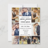 stijlvol typografie 8 foto ' s collage chic bruilo kaart (Voorkant)