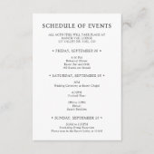 Stijlvol Typografie Trouwweekend Activiteitenschem Informatiekaartje (Voorkant)