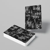 Stijlvol Typografienaam Pattern Black Pokerkaarten