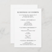 Stijlvol typografisch huwelijksweekend programma v (Voorkant / Achterkant)