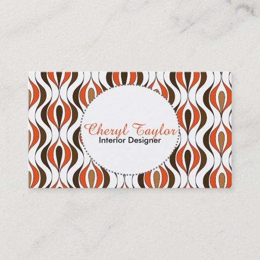 Stijlvol uit de midden van de eeuw visitekaartje (Voorkant)