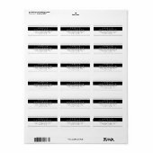 Stijlvol uitziend zwart-wit terugkeeradres etiket (Full Sheet)