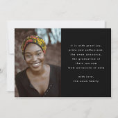 stijlvol ultra-chic smart afstudeerder foto en aankondiging (Achterkant)