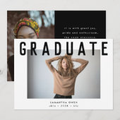 stijlvol ultra-chic smart afstudeerder foto en aankondiging (Voorkant / Achterkant)