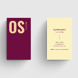 Stijlvol Uniek Bourgondisch Professioneel Monogram Visitekaartje