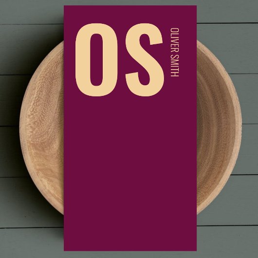 Stijlvol Uniek Bourgondisch Professioneel Monogram Visitekaartje