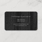 Stijlvol uniek grijs wattenstaafzwart monogram rod visitekaartje (Achterkant)