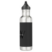 Stijlvol uniek grijs zwart monogram waterfles  (Rechts)