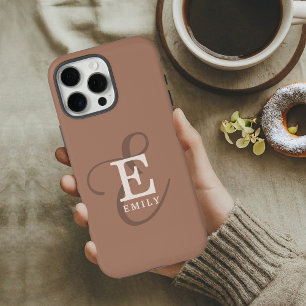 Stijlvol Uniek Monogram Mocha Bruin iPhone 16 Pro Max Hoesje