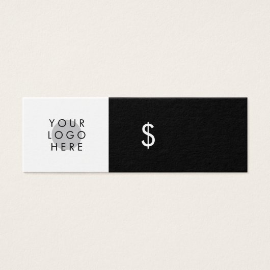 Stijlvol uw Logo minimalistische zwarte Label met  Mini Visitekaartjes (Voorkant)