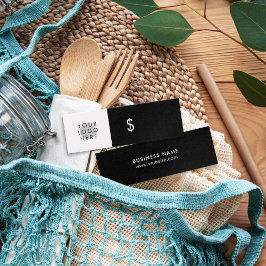 Stijlvol uw Logo minimalistische zwarte Label met  Mini Visitekaartjes