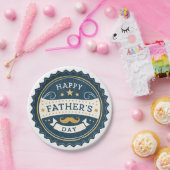 Stijlvol Vaderdag horloge – Retro Badge Design Win Papieren Bordje (Feest)