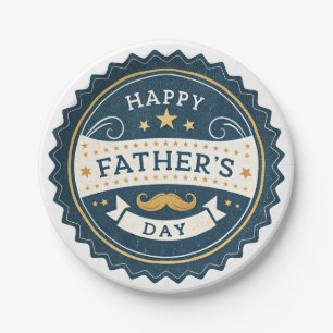 Stijlvol Vaderdag horloge – Retro Badge Design Win Papieren Bordje