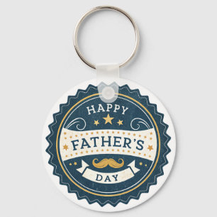 Stijlvol Vaderdag horloge – Retro Badge Design Win Sleutelhanger