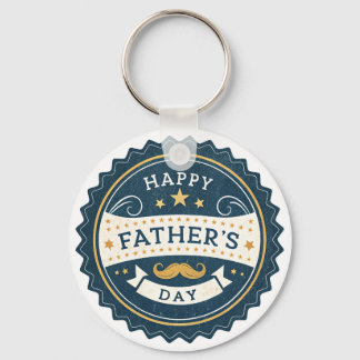Stijlvol Vaderdag horloge – Retro Badge Design Win Sleutelhanger