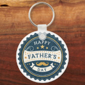 Stijlvol Vaderdag horloge – Retro Badge Design Win Sleutelhanger (Voorkant)