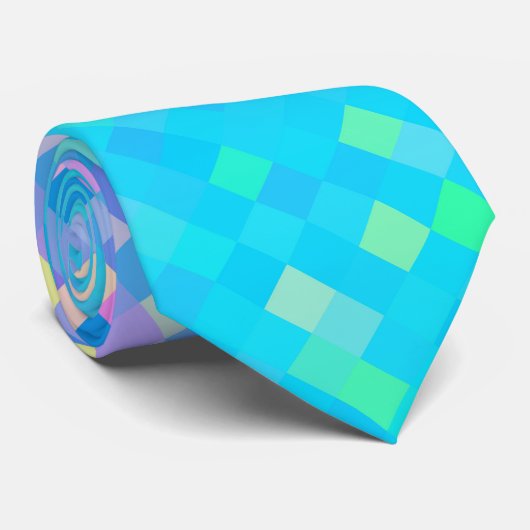 Stijlvol, veelkleurig Pixel Mosaic Pattern Stropdas (Opgerold)
