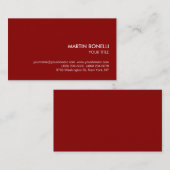 Stijlvol, verfijnd donkerrood Visitekaartje (Voorkant / Achterkant)