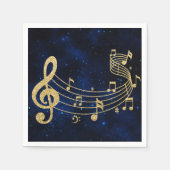 Stijlvol, verfijnd, musical Notes Blue Gold Servet (Voorkant)