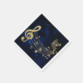 Stijlvol, verfijnd, musical Notes Blue Gold Servet (Hoek)