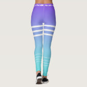 Stijlvol verloopblauw paars wit werkuiteinde leggings (Achterkant)