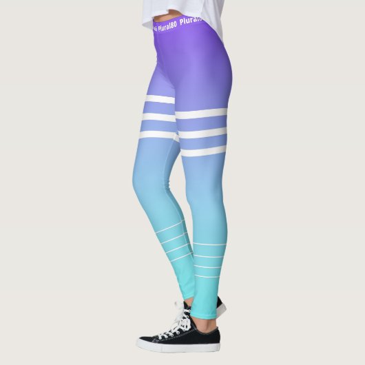 Stijlvol verloopblauw paars wit werkuiteinde leggings (Links)