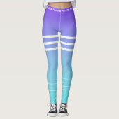 Stijlvol verloopblauw paars wit werkuiteinde leggings (Voorkant)