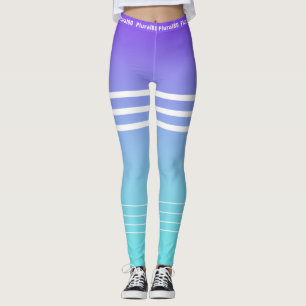 Stijlvol verloopblauw paars wit werkuiteinde leggings