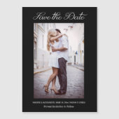 Stijlvol Verloving voor bruiloft Foto Black Save D Magnetische Uitnodiging (Voorkant)