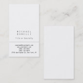 Stijlvol, verticaal, eenvoudig wit Visitekaartje (Voorkant / Achterkant)