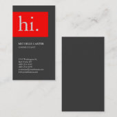 Stijlvol, verticaal elegant grijs Hallo Visitekaartje (Voorkant / Achterkant)