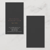 Stijlvol, verticaal grijs, eenvoudig Visitekaartje (Voorkant / Achterkant)