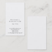 Stijlvol, verticaal, wit vlak, eenvoudig Visitekaa Visitekaartje (Voorkant / Achterkant)