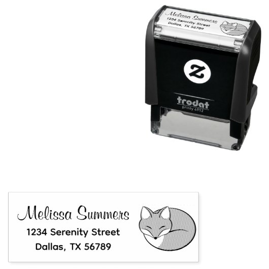 Stijlvol, vervormd, schuim adres  zelfinktende stempel (In situ)