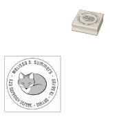 Stijlvol, vervormd, schuim rond adres 3 rubberstempel (Gestempeld)