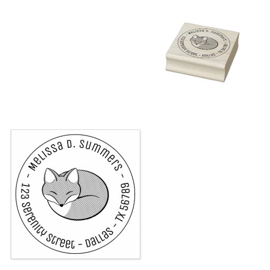 Stijlvol, vervormd, schuim rond adres 3 rubberstempel (Gestempeld)