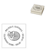 Stijlvol, vervormd, schuim rondom adres 4 rubberstempel (Gestempeld)