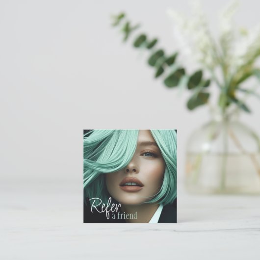 Stijlvol Verwijs een vriend Kaarten voor haar styl Vierkante Visitekaartje (Staand voorkant)